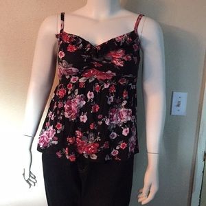 Floral babydoll tank top